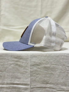 Tarnished Truth Hat- light denim leather patch