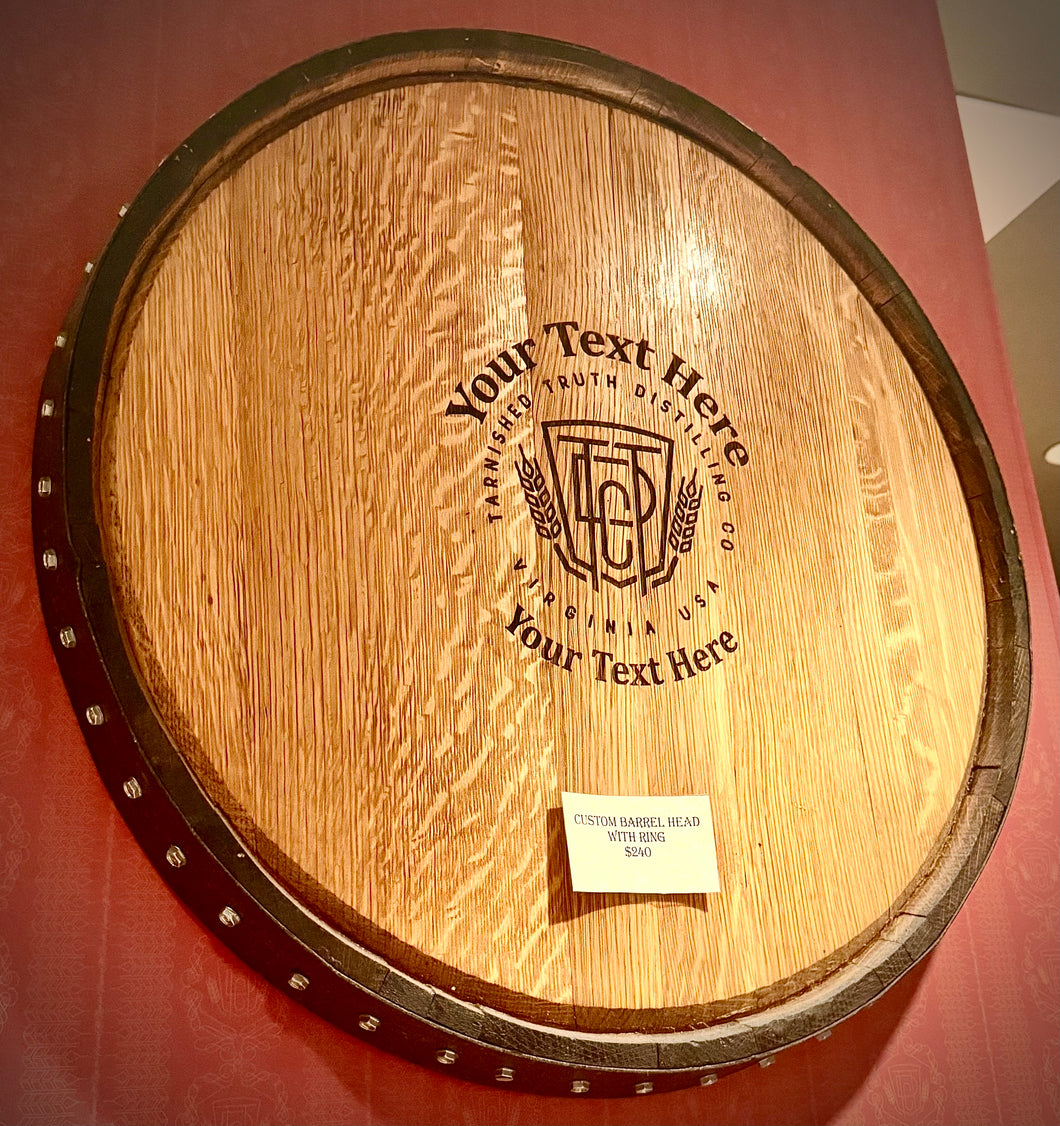Custom Engraved Barrel Head with Ring