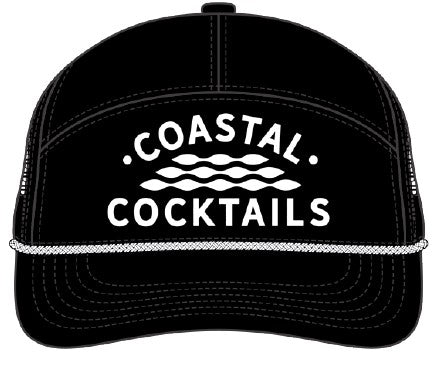 Coastal Cocktails Hat - Black, 7 Panels